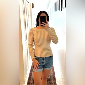 Banana Republic Cream Off-the-Shoulder Sweater